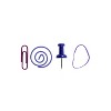 JAM Paper 1 Rubber Bands Push Pins Paper Clips & Round Paper Cloops Purple 3224PUOASRT - 2 of 2