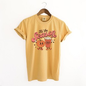 Simply Sage Market Women's Tis The Season Pumpkin Short Sleeve Garment Dyed Tee - 1 of 4