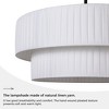 LamQee 3-Light Modern Drum Chandelier 2-Tier Semi-Flush Mount Pendant Light Fixtures with Fabric Lampshades - 3 of 4