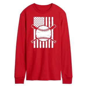 Men's - Instant Message - Baseball Flag Long Sleeve Graphic T-Shirt - 1 of 4