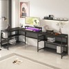 U-shaped Desk, Reversible L Shaped Desk With Shelve, Corner Computer Desk With Storage Shelves, Monitor Stand, Office Desk - 3 of 4