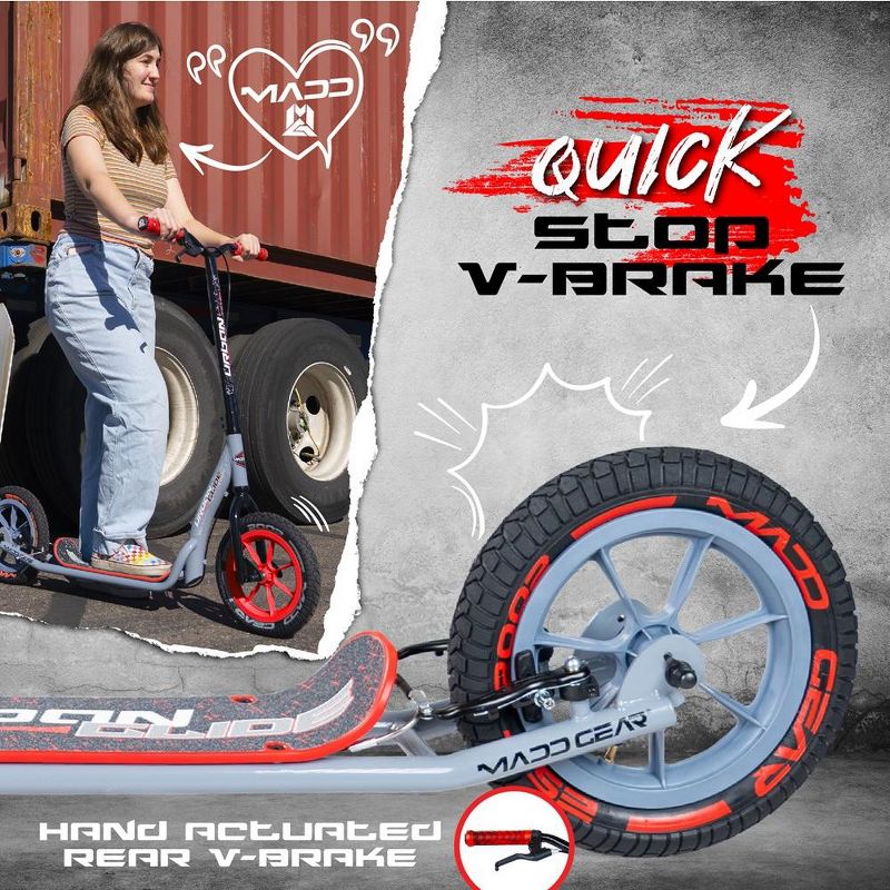 Madd Gear Tundra 300 Big Wheel Kick Scooter for Adults and Teens with 12 Inch Tires, 4 of 10