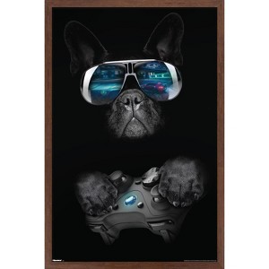 Trends International Reinders: Animals - Gaming Dog Framed Wall Poster Prints - 1 of 4