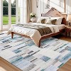 Washable Modern Geometric Rug Non Slip Low Pile Rug Contemporary Floor Cover Foldable Indoor Carpet for Living Room Bedroom Playroom Office - 3 of 4