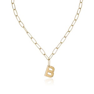 Paperclip Link Initial Necklace - Ettika - 1 of 2