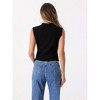 Allegra K Women's Sleeveless Sweater V Neck Cropped Button Up Casual Knit Tank Top - 3 of 4