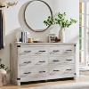 Farmhouse 6 Drawers Dresser, Large Wood Chest of Drawers with Handle for Bedroom, Living Room - 2 of 4