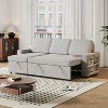 VYNXARIA 85.8" Pull Out Sleeper Sofa L-Shaped Couch Convertible Sofa Bed with Storage Chaise And Storage Racks - 2 of 4