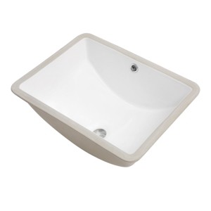 ChicFurnit Bathroom Sinks Vessel Sink Rectangle Sink Vanity Sink Art Basin Undermount Bathroom Sink for Bathroom, White, 18.5"*14"*7.5" - 1 of 4