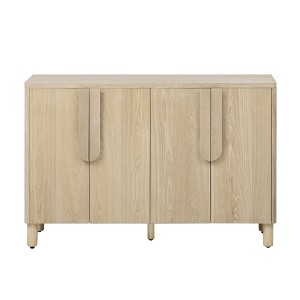 TiramisuBest 4-Door Buffet Cabinet with Storage, Wood Sideboard Cabinet with Adjustable Shelves for Dining, Kitchen & Living (Natural) - 1 of 4