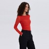 Women's Long Sleeve Ruched Asymmetrical Mesh Top - A New Day™ - 3 of 4