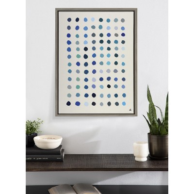 Meditation 5 Gray and Blue Abstract Canvas Print, 18x24
