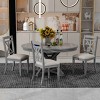 5 PCS Retro Dining Set, Extendable Round Table with Removable Leaf, Upholstered Chairs with Rubberwood Frame and Cushion-Coolbibila - 2 of 4