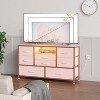 Acekool 8 Drawer TV Cabinet with Socket, TV Console Table Dresser for 50 Inch TV, Adjustable Feet, Storage Organizer - 3 of 4