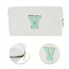 Unique Bargains Portable Corduroy Rectangular Letter Makeup Bag White 1 Pc - 4 of 4