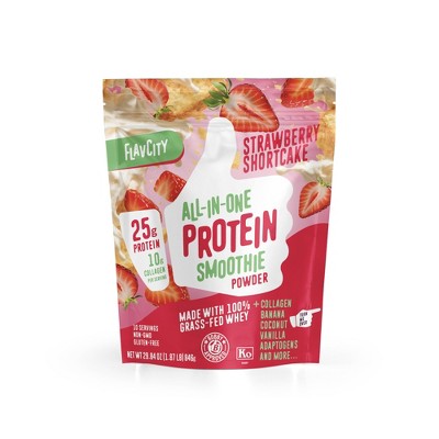 FlavCity Protein Smoothie Powder - 10 Servings - Strawberry Shortcake - 425gms