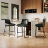 Bar Stools Set of 4, PU Leather Counter Height Barstools with Back and Footrest, Upholstered Bar Chairs for Dining Room Kitchen Island, Black - 4 of 4