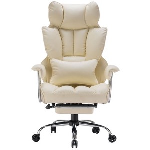 Efomao Desk Office Chair 400LBS, Big and Tall PU Leather Computer Chair, Executive Office Chair with Footrest and Lumbar Support - 1 of 4