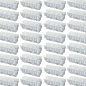 Lola Products Classic Hand & Nail Brush, 2 Sided - Soft & Stiff, Long-Lasting, Comfortable No-Slip Grip, Cleans Hands & Fingernails, White, 144 Pack - 1 of 4
