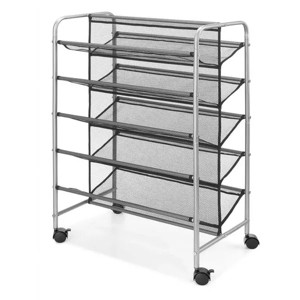 5 Tier, 30 Pair, Metal Mesh Shoe Rack - 1 of 4