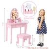 for Age 4-9 Girls' Vanity Table and Chair Set, Kids Makeup Dressing Table w/ Lights & Wood Makeup Playset, Kids Vanity Set w/ Mirror & Drawer - 3 of 4