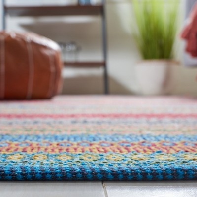 Handmade Multicolor Wool and Cotton Flat Woven Rug