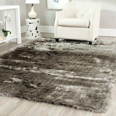 Silver 6' x 9' Hand-Tufted Shag Area Rug
