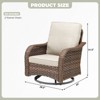 Buenhomino Patio Wicker Chairs Swivel Rocker Outdoor Rocking Chairs Set - 2 of 4
