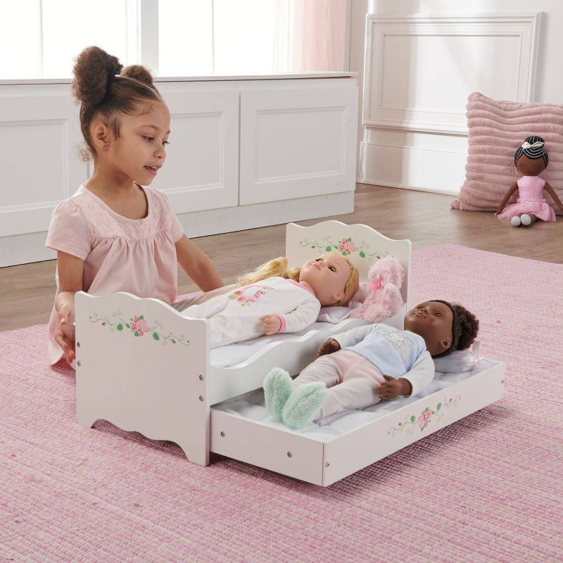 Badger Basket White Rose Doll Bed with Trundle, 2 of 7