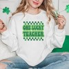 Simply Sage Market Women's Graphic Sweatshirt Checkered Lucky Teacher - 2 of 2