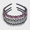 Hair Essentials Women's 3-Pack Comb Headbands - Non-Slip Decorative Hairband Set with Rhinestones - 2 of 4