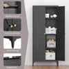 Kumasinova Steel Kitchen Pantry Cabinet with 3 Adjustable Shelves,2 Doors Metal Storage Cabinet with Gold Handles,Anti-Tip for Kitchen,Office - 4 of 4