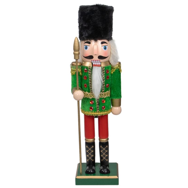 Northlight 14" Green and Red Christmas Nutcracker Soldier with Spear, 1 of 6