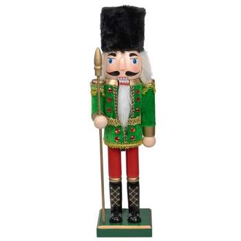 Northlight 14" Green and Red Christmas Nutcracker Soldier with Spear