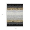 Black Charcoal And Silver Striped Washable Indoor Outdoor Area Rug - 3 of 4