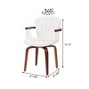 Swivel Dining Chairs Set Of 2 With PU Leather Seat, Mid Century Modern Bentwood Accent Chairs With 360 Degree Rotation-Maison Boucle - 4 of 4