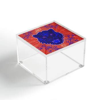 Caroline Okun Bengal Tiger Blue 4" x 4" Acrylic Box - Deny Designs