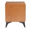 Nightstand 21.1"H Black & Walnut – Shearling Style Fabric, Ash Veneer MDF & Powder-Coated Steel Frame by Zuo Modern - 4 of 4