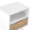 NicBex Mid-Century Side Table for Bedroom Modern Wooden Nightstand with Rattan Drawer - 2 of 4