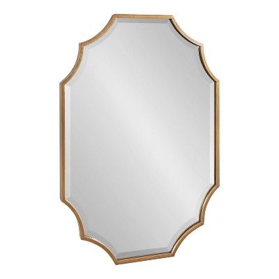 Kate and Laurel Deavere Scalloped Metal Scallop Mirror, 22x32, Gold