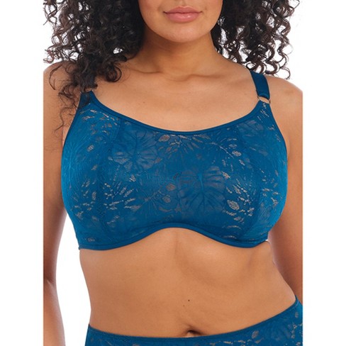 Allegra K Women's Floral Lace Adjustable Straps Full Coverage Push-up Bras  Blue 42F