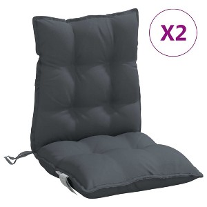 vidaXL Lowback Chair Cushions 2 Pcs - Anthracite Oxford Fabric Water-Resistant Seat Pads - Indoor/Outdoor Garden Patio Furniture - 39.4"x19.7"x2.8" - 1 of 4