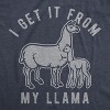 Womens I Get It From My Llama T Shirt Funny Alpaca Mom Mothers Day Graphic Novelty Tee - Crazy Dog Women's T Shirt - 2 of 4