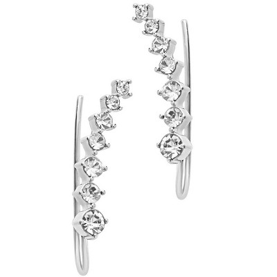 SHINE by Sterling Forever Graduated CZ Crawler Earrings