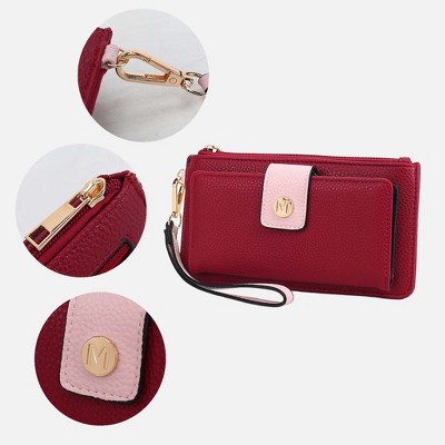 MKF Collection Olympe Vegan Leather Women’s Wristlet Wallet by Mia K - Black Cognac — фото 5