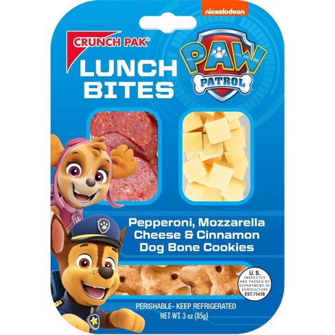 Crunch Pak Paw Patrol Lunch Bites With Pepperoni, Mozzarella & Cinnamon Dog Cookies - 3oz : Target