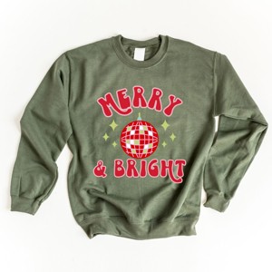 Simply Sage Market Women's Graphic Sweatshirt Merry and Bright Disco Ball - 1 of 4