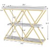 GOCAPTAIN 3-Tier Entryway Table, Industrial Console Sofa Table with Storage, Open Shelves, X-Shaped Metal Frame, Foyer Table for Entryway, Hallway - 3 of 4