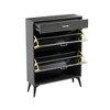 Cabinet with 2 Flip Drawers Open Shelf Modern Shoe Racks Storage Organizer - 3 of 4