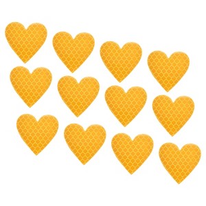 Unique Bargains Waterproof High-Visibility Warning Adhesive Reflective Heart Stickers 1.61" x 1.57" 12 Pcs - 1 of 4